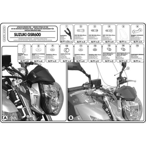 Крепление ветрового стекла Kappa Suzuki A167A