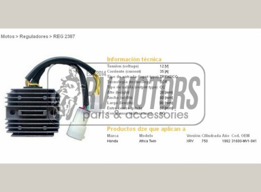 Регулятор напруги HONDA XRV750 AFRICA TWIN 92 DZE ELEKTRYKA 2387-01
