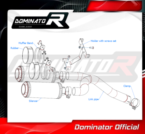 Прямоток Yamaha FZ6 FAZER 600 S2 2006 - 2010 DOMINATOR GP 