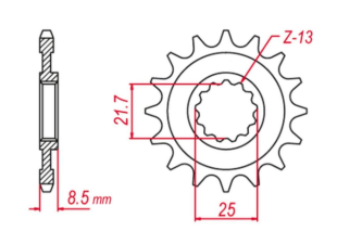 Приводная звезда KAWASAKI ZX -R '02-'03 (+1), Z 1000 '03-'06 (+1), ZX-10R '04-'20, ZX-10RR '17-'19, KLV 1000 '04-'06 GROSSKOPF 213717G (JTF1537.17)