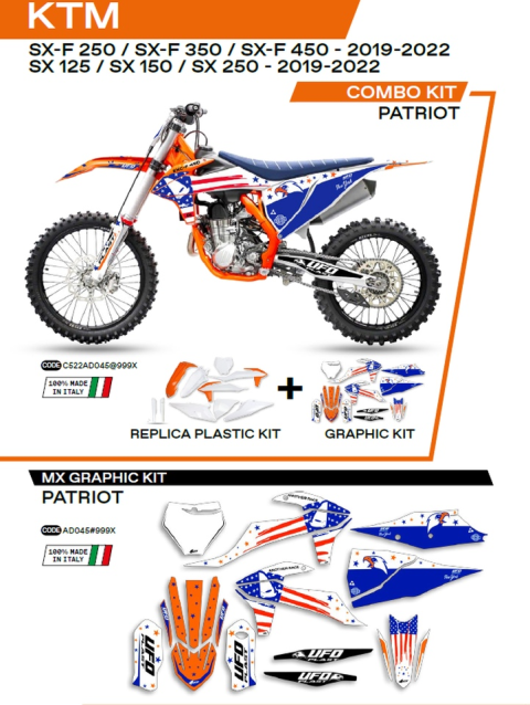 Комплект пластика KTM SX/SXF 125/150/250/350/450 '19-'22   UFO  C522AD045999X