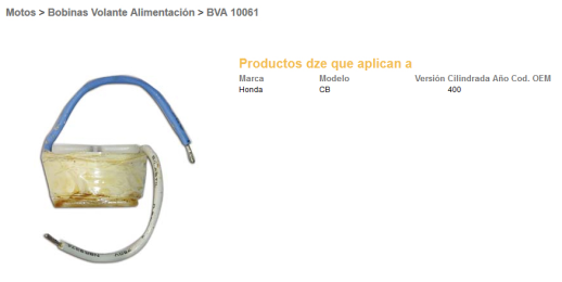 Котушка запалювання HONDA CB 400 DZE ELEKTRYKA 10061-01