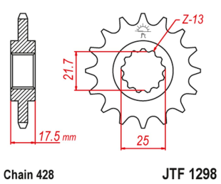 Приводная звезда HONDA CBR 250 '90-00' VT/VTR 250 '89-90' JT JTF1298.17