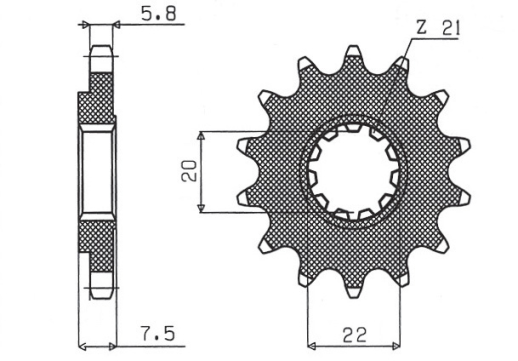 Приводная звезда HONDA CR 125R '04-'07, CRF 250R/X '04-'17 SUNSTAR SUN31213 (JTF1323.13)