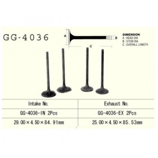 Клапан выпускной KAWASAKI KLX250 (08-14) , KLX250R (94-96) , KLX300R (97-07) , D-Tracker (06-14) VESRAH GG-4036-EX