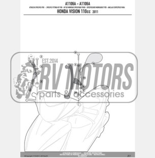 Крепление ветрового стекла Kappa Honda Vision 110 (2011) A1106A