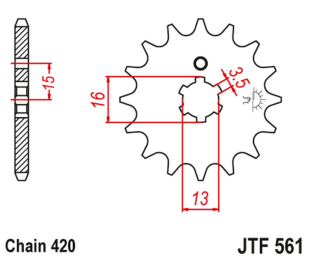 Приводная звезда YAMAHA RD 80 MX '81-82' JT JTF561.15