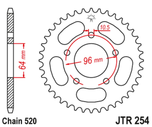 Привідна зірка HONDA CBF 250 '04-'07 JT JTR254.43