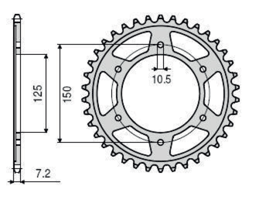 Приводная звезда KTM 950/990/1190 ADVENTURE / R LC8 '03-'16 SUNSTAR SUN1-4553-42 (JTR899.42)