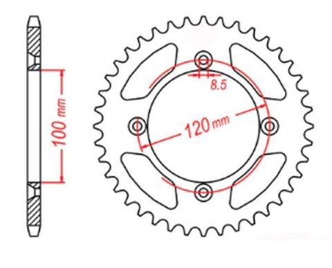 Приводная звезда SUZUKI RM 85 02-18, YAMAHA YZ 80/85 MTX 11-209-52 (JTR798.52)