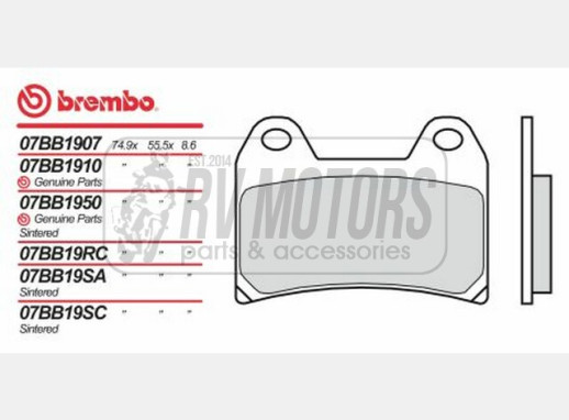 Гальмівні колодки BREMBO BRM 07BB19SA