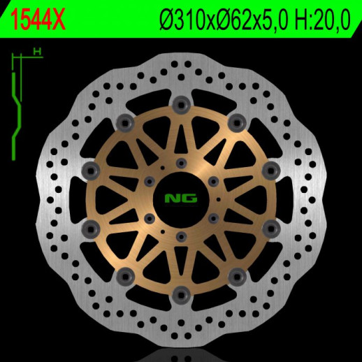Гальмівний диск NG передній HONDA CRF 1000L AFRICA TWIN 15-18 (310X62X5,0MM) NG1544X