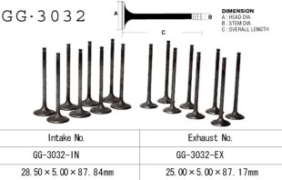 Клапан выпускной SUZUKI GSX-R1100 M,N 91-92 VESRAH GG-3032-EX