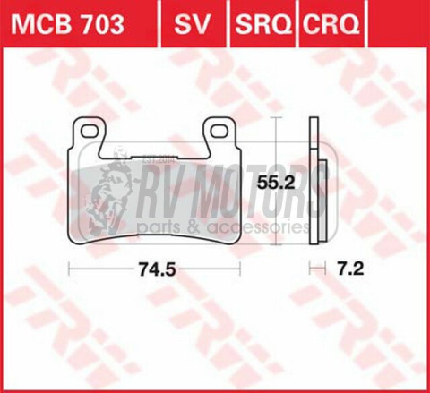 Тормозные колодки TRW LUCAS MCB703SV