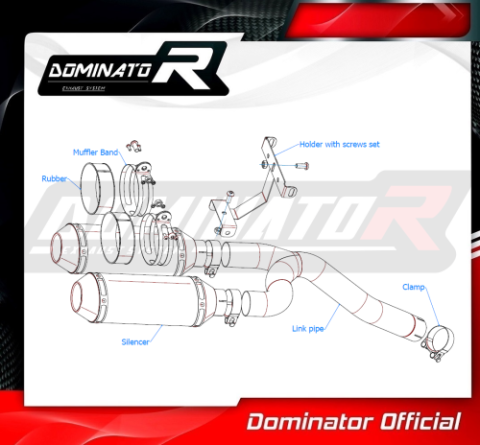Прямоток Yamaha FZ6 FAZER 600 S2 2006 - 2010 DOMINATOR овальный G2