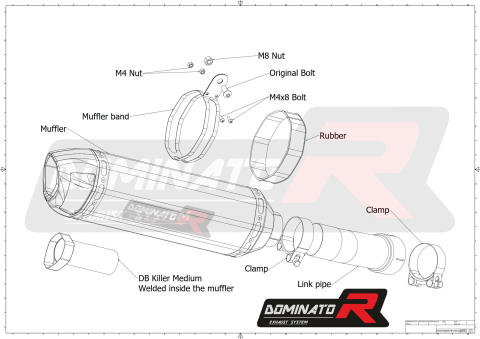 Прямоток DOMINATOR BMW R1200R HP1 2015 - 2018