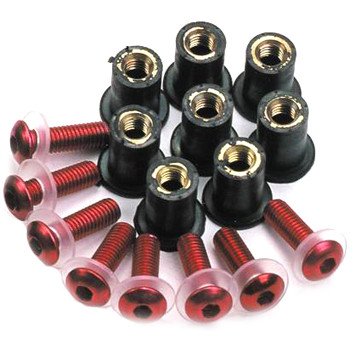 Набор болтов пластика Vicma M5x16 8шт  красные 