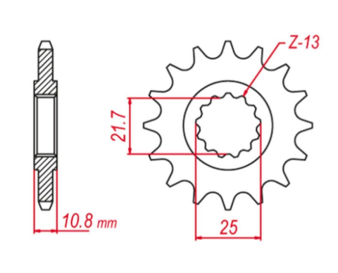 Приводная звезда YAMAHA YZF R6 '06-'20 (-1) GROSSKOPF 214215G (JTF1586.15)