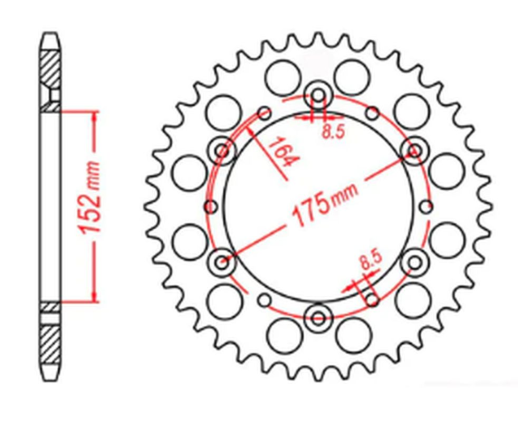 Приводная звезда YAMAHA TT600R '98-'03, TT600S '93-'95, YFZ 350 BANSHEE`89-06 MTX 11-2H0-42 (JTR853.42)