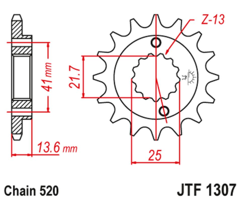Приводная звезда KAWASAKI ZX6R '03-'06 JT JTF1307.14