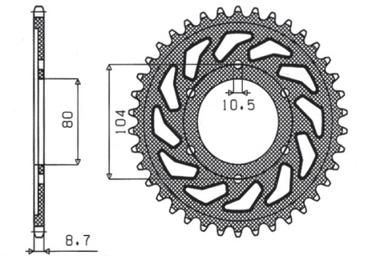Приводная звезда KAWASAKI KZ 650 SR 77-80, Z 500B3 81, Z 400F 8385 SUNSTAR SUN1-5353-40 (JTR488.40)