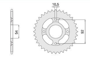 Приводная звезда YAMAHA TZR RD 125, SR 125 CHT 83546K (JTR835.46)