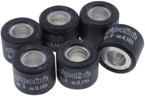Ролики вариатора POLINI 046-90-30 15x12/3г 6шт зелёный