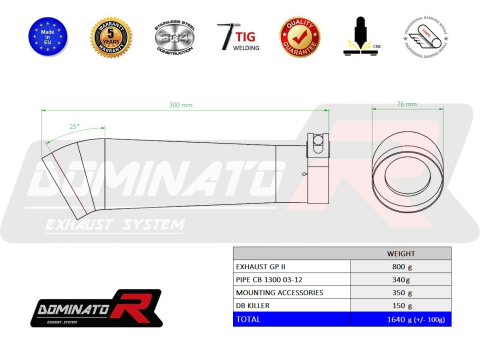 Прямоток DOMINATOR HONDA CB 1300 GP 2 2003 - 2012 