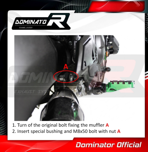 Прямоток DOMINATOR KAWASAKI 650 VERSYS HP1 2015 - 2018