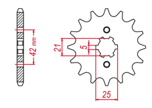 Приводная звезда YAMAHA YZ 250 '80-'98, YFZ 350 BANSHEE '89-'06 KAWASAKI KX 250 '87-'96, KX 500 '87-'04 GROSSKOPF 56915G (JTF569.15)
