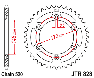 Приводная звезда JT JTR828.50 (PBR 804)