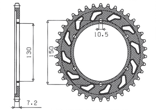 Приводная звезда YAMAHA TDM 900 '02-'13 SUNSTAR SUN1-4598-42 (JTR300.42)