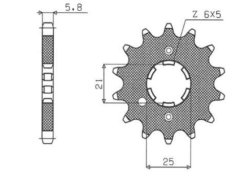 Приводная звезда YAMAHA XV 250 '89-'94, XVS 250 '08-'17, XV 250`89-15 (+2) SUNSTAR SUN31516 (JTF569.16)