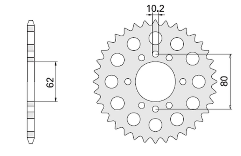Приводная звезда YAMAHA DT 80 LC CHT 84349K (JTR835.49)