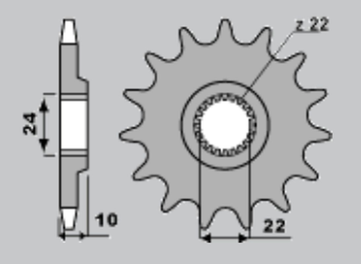 Приводная звезда APRILIA 125, BMW F650 CHT 40215K (JTF402.15)