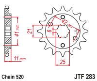 Приводная звезда JT JTF283.14 (PBR 283)