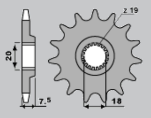 Приводная звезда HONDA CR 125 '87-'03 JR 34013 (JTF326.13)