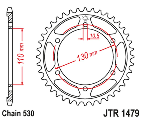 Приводная звезда YAMAHA YZF-R1 1000 '09-14' JT JTR1479.48ZBK