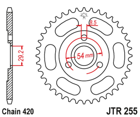 Приводная звезда HONDA Z 50 MONKEY JT JTR255.26