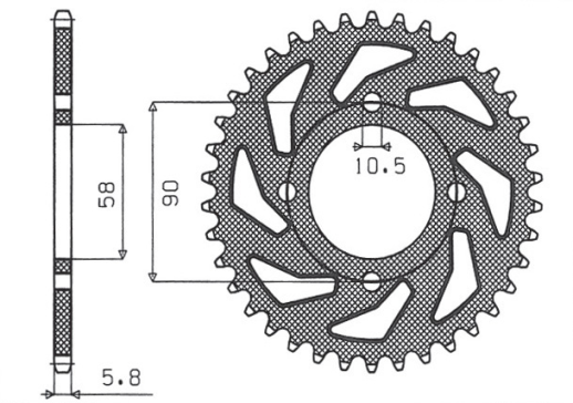 Привідна зірка SUNSTAR 1-3079 44 (JTR 273.44)