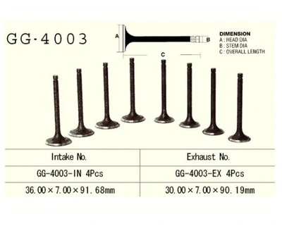 Клапан выпускной KAWASAKI KZ1000 E1,E2 ST & Shaft Series 79-80 VESRAH GG-4003-EX
