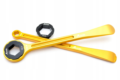 Набор для демонтажа разбортировки колеса ACCEL жёлтый (23+24CM) 10,13,22,27,32 MM TL03G