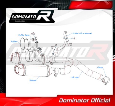 Прямоток Yamaha FZ6 FAZER 600 S2 2006 - 2010 DOMINATOR HP3