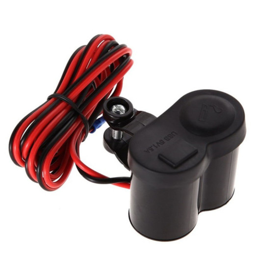 Вологозахищена розетка та USB зарядне з тумблером на кермо C-010