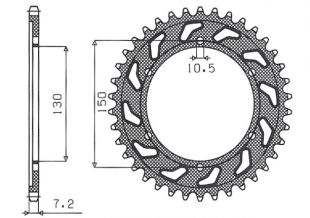 Приводная звезда HONDA XL600V TRANSALP '87-'99, XL700V '08-'13 SUNSTAR SUN1-4598-47 (JTR300.47)
