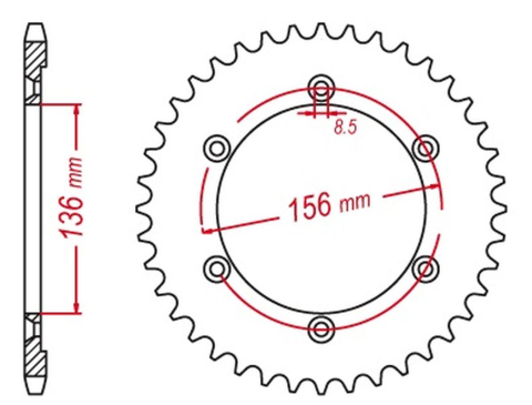 Приводная звезда SUZUKI DR 650 SE '96-'12 MTX 11-32E-43 (JTR1791.43)