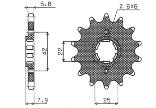 Приводная звезда HONDA XR 600R, XL 600R/RM/LM SUNSTAR SUN32014 (JTF281.14)