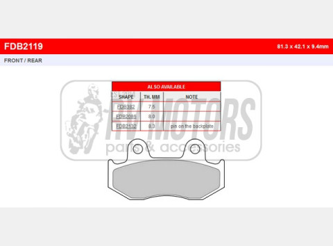 Тормозные колодки FERODO FDB2119P