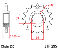 Приводная звезда JT JTF295.15 (PBR 295)