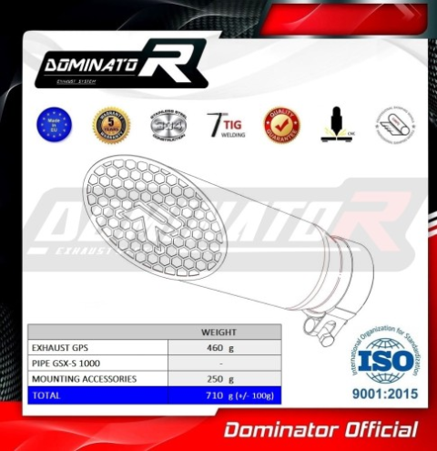 Прямоток Suzuki GSX-S 1000 / F 2015 - 2020 DOMINATOR GP3